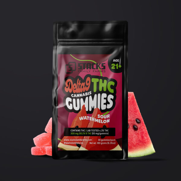 Delta 9 10mg Gummies (30-Pack) Sour Watermelon