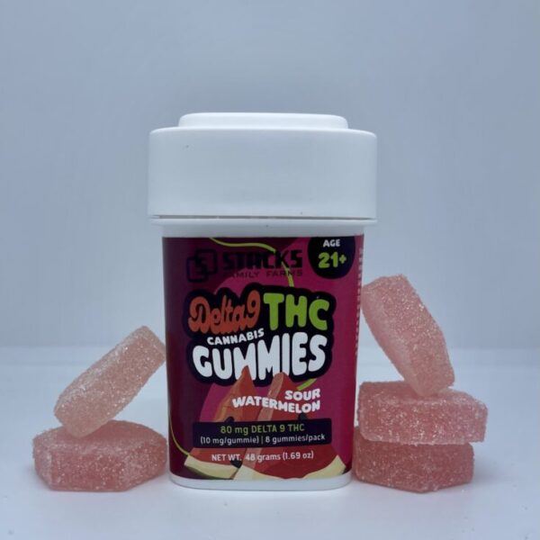 Delta 9 10mg Gummies (8-Pack) Sour Watermelon