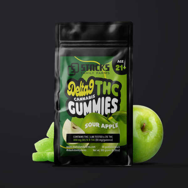 Delta 9 10mg Gummies (30-Pack) Sour Apple